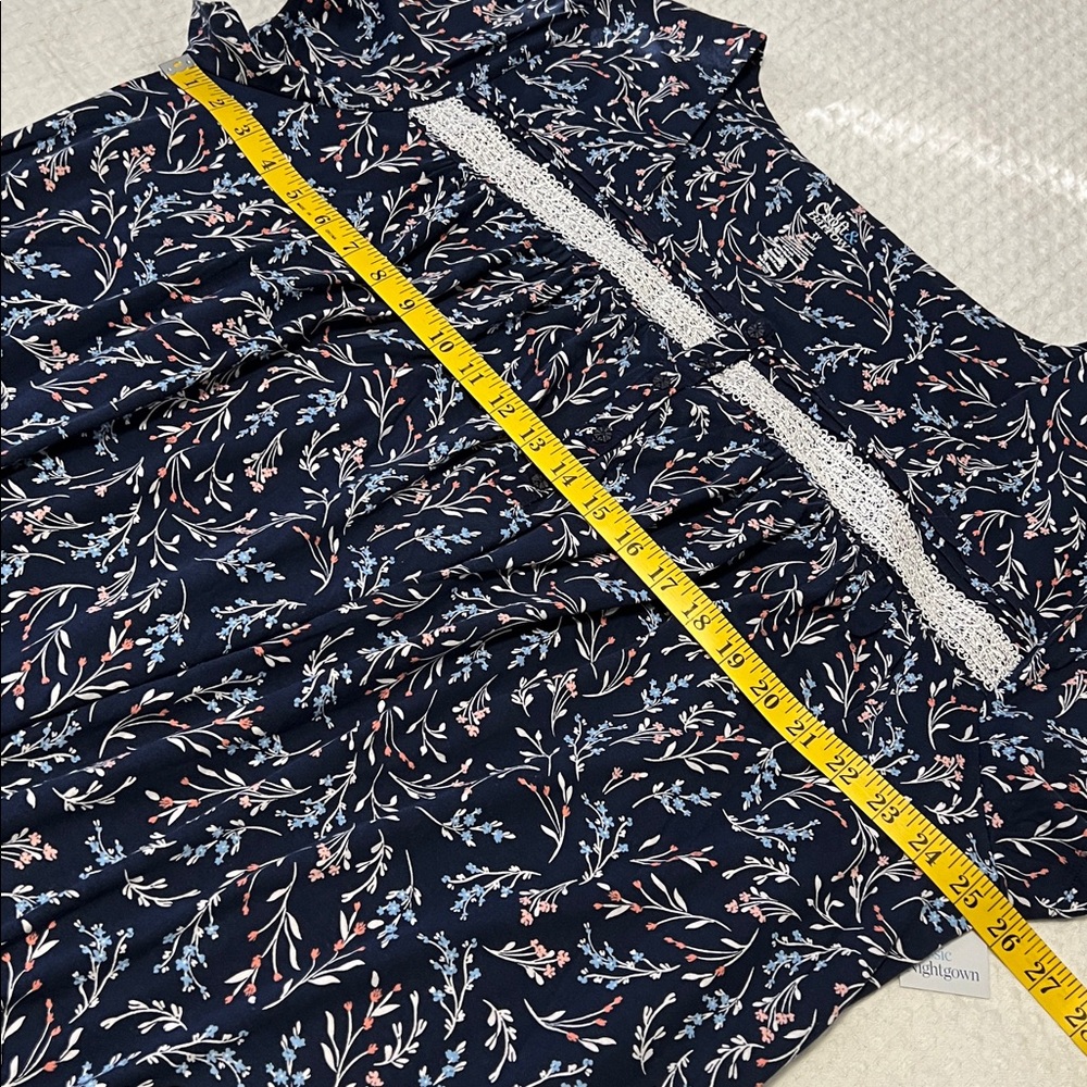 NWT Croft & Barrow Navy Blue Floral Print Long Nightgown Size 3X - Picture 12 of 14
